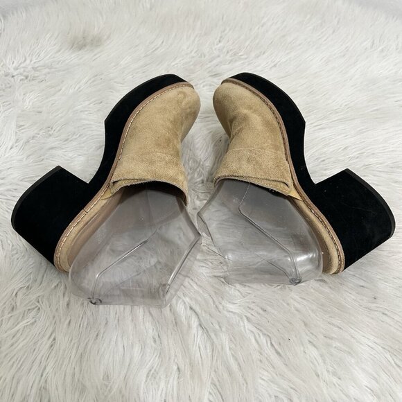 Eileen Fisher Mules Women’s Size 6.5 M Tan Leather Suede Hiya Slip On Platform - Picture 5 of 11